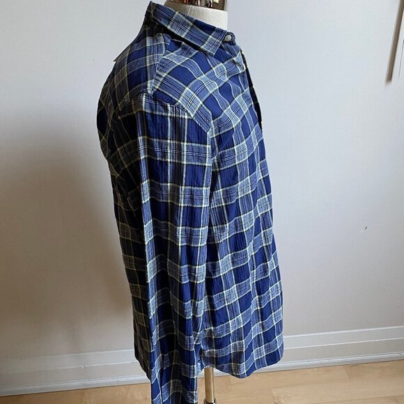 HOPE BNWT Mens Shirt Long Sleeve Blue Plaid - Picture 5 of 11